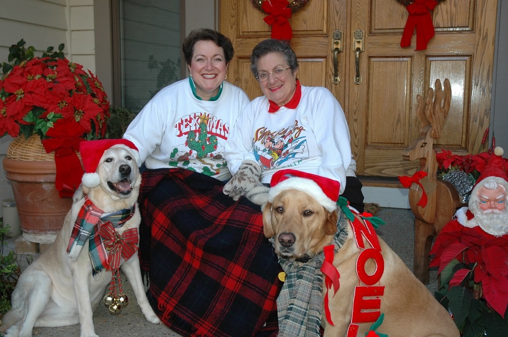 Donna and Marjorie with their dogs