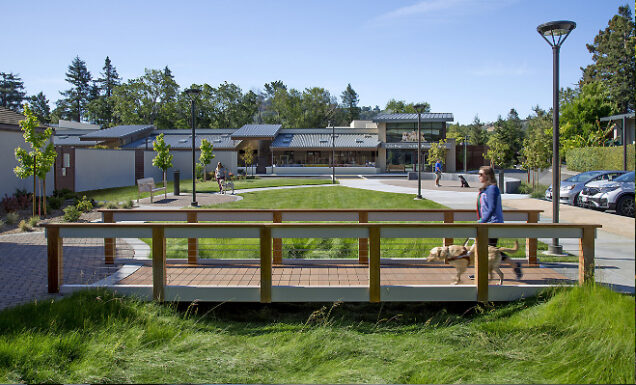 View of the training courtyard on the California campus of GDB.