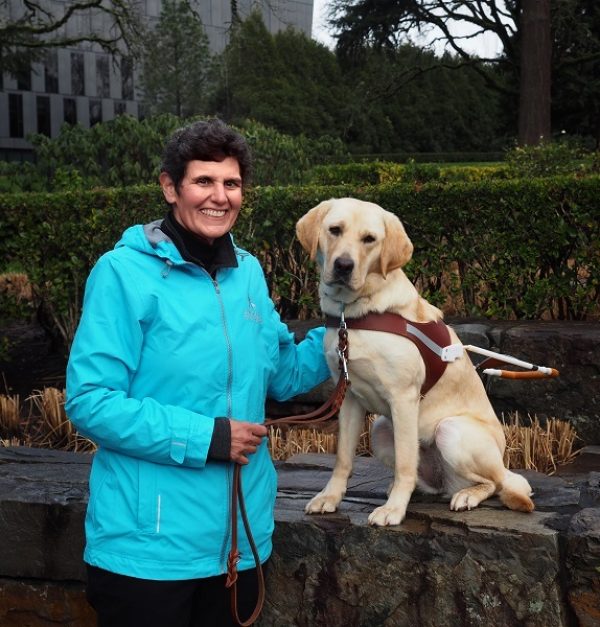 Chari Chauvin and her guide dog, Haviland